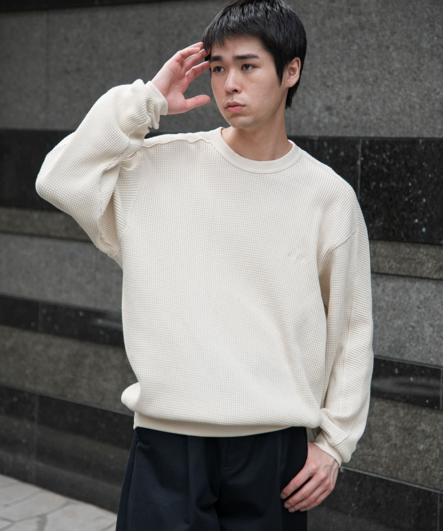 Snow Peak Apparel × DOORS / 日本聯名限定 厚磅華夫格 長袖T恤