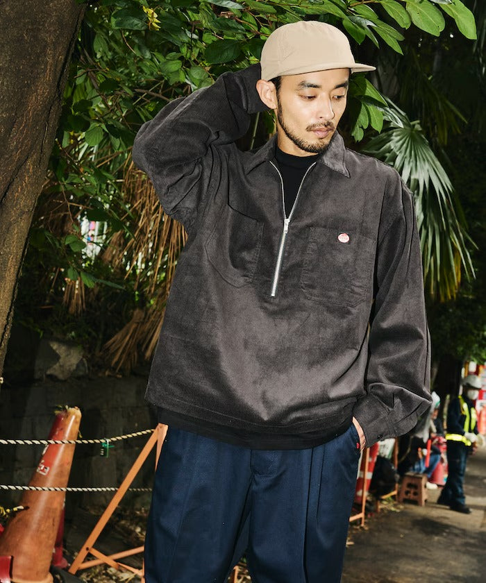 RED KAP × FREAK'S STORE／日本聯名限定 燈芯絨 半拉鏈 套頭長袖襯衫