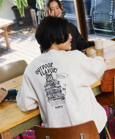 KAVU × FREAK'S STORE / 漢堡貓刺繡 圓領衫（日本聯名限定）