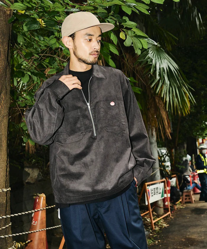 RED KAP × FREAK'S STORE／日本聯名限定 燈芯絨 半拉鏈 套頭長袖襯衫