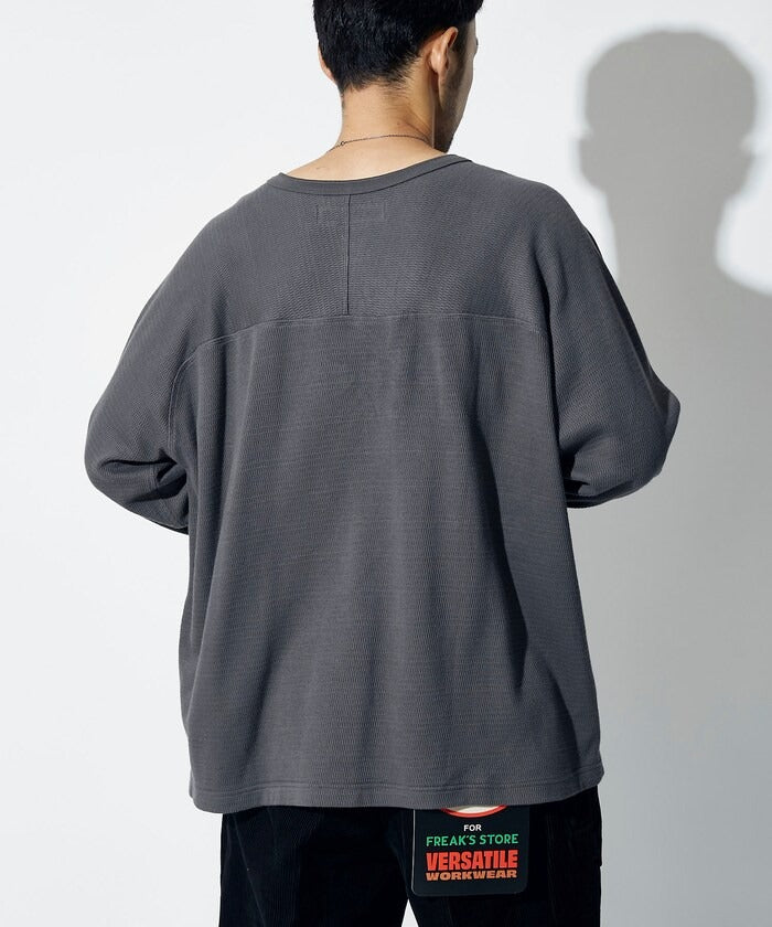 RED KAP × FREAK'S STORE / 日本聯名限定 亨利領 華夫格 長袖T恤