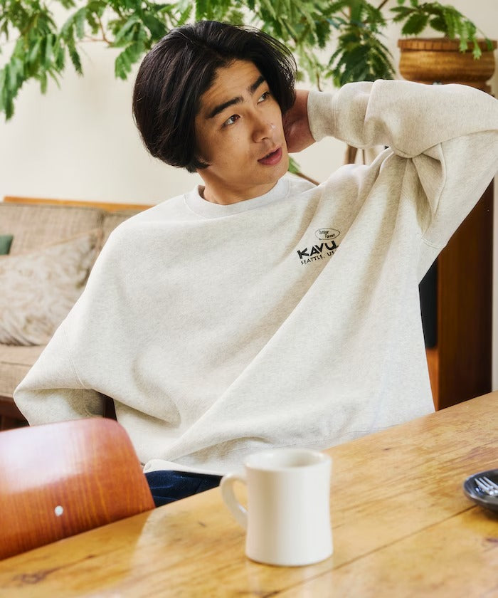 KAVU × FREAK'S STORE / 漢堡貓刺繡 圓領衫（日本聯名限定）