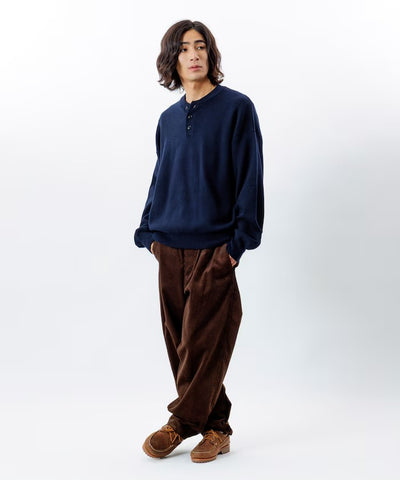FREAK'S STORE／Relax Fit寬鬆 水洗亨利領針織衫