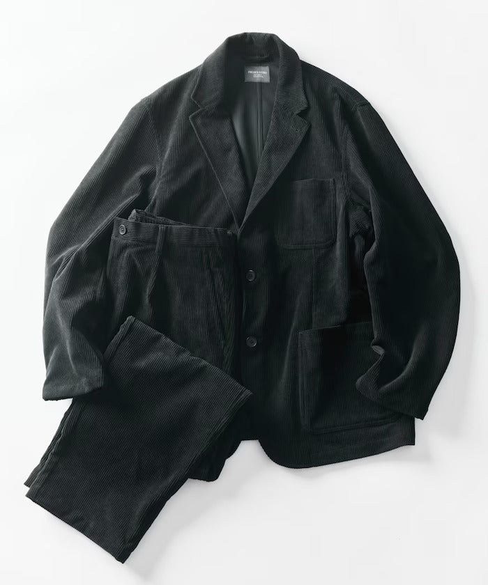 FREAK'S STORE／寬鬆版燈芯絨兩釦西裝外套套裝 Fabric by SOLOTEX(R)