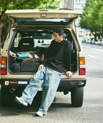 FREAK'S STORE／Relax Fit寬鬆 水洗亨利領針織衫