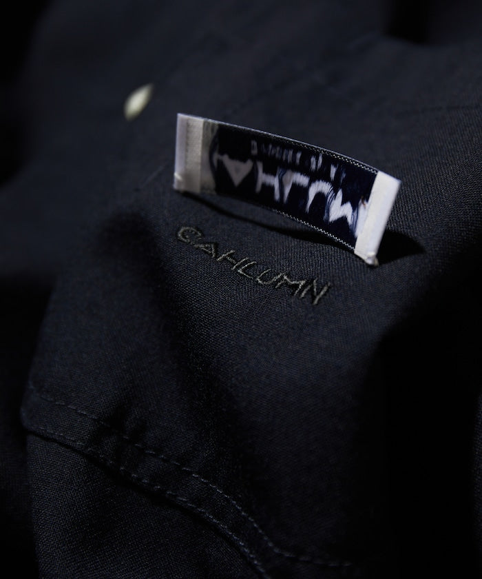 CAHLUMN Saxony Chain Stitch Open Collar Shirt / 薩克森羊毛鏈式縫線襯衫