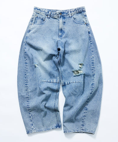 FREAK'S STORE / 寬鬆仿舊弧形牛仔褲