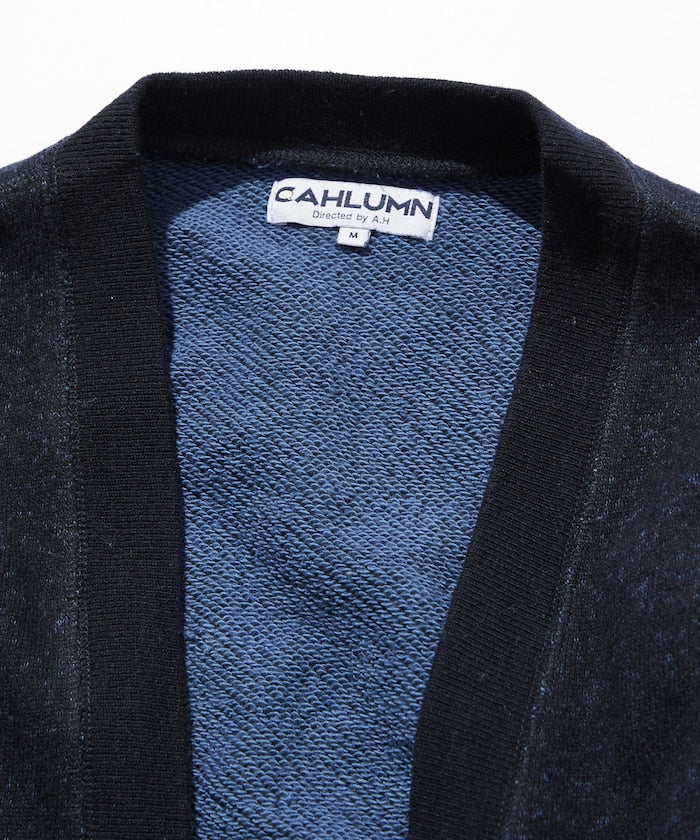 CAHLUMN Merino Wool＋Cotton Loop Back V-neck Sweatshirt / 雙材質 V領衫