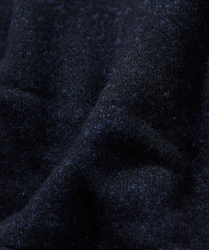CAHLUMN Merino Wool＋Cotton Loop Back V-neck Sweatshirt / 雙材質 V領衫