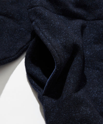 CAHLUMN Merino Wool＋Cotton Loop Back V-neck Sweatshirt / 雙材質 V領衫