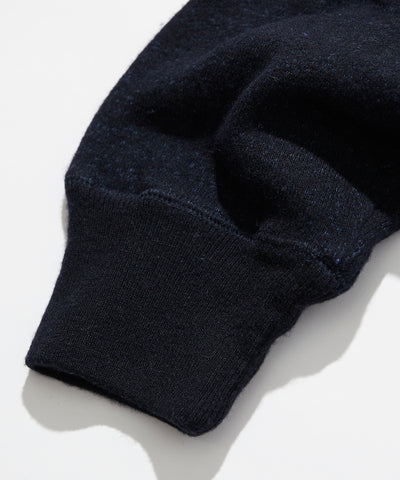 CAHLUMN Merino Wool＋Cotton Loop Back V-neck Sweatshirt / 雙材質 V領衫
