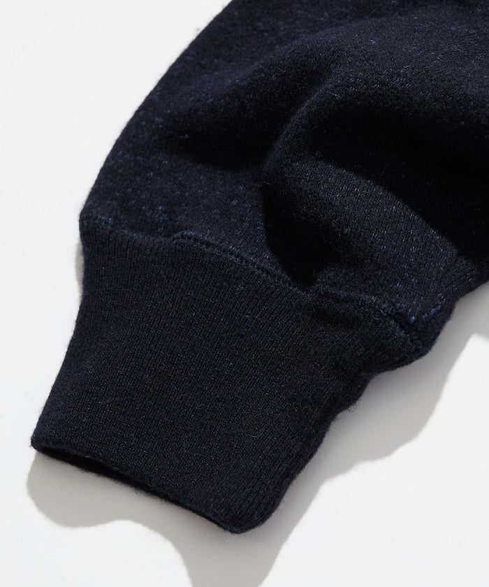 CAHLUMN Merino Wool＋Cotton Loop Back V-neck Sweatshirt / 雙材質 V領衫