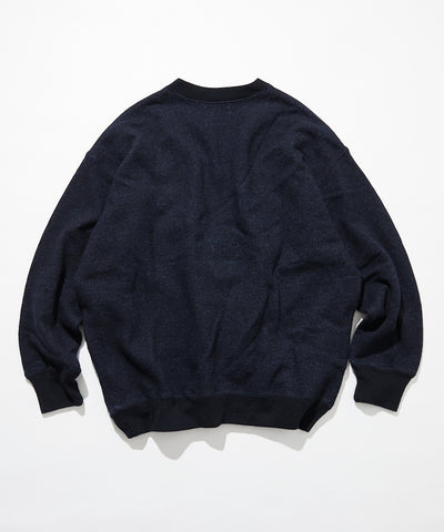 CAHLUMN Merino Wool＋Cotton Loop Back V-neck Sweatshirt / 雙材質 V領衫