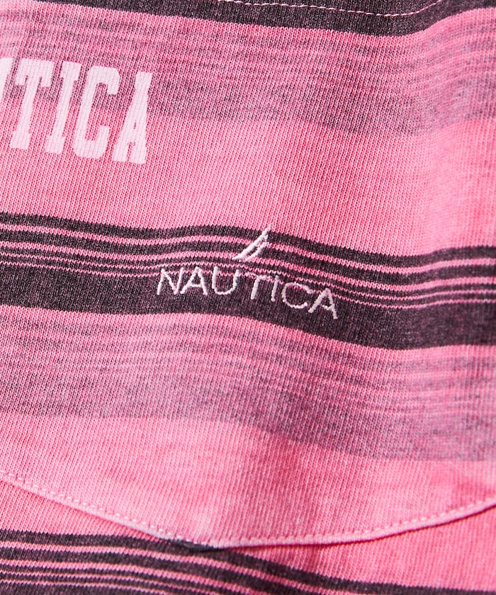 NAUTICA Garment Pigment Dyed Hidden Logo Multi Border S/S Tee / 條紋短袖T恤