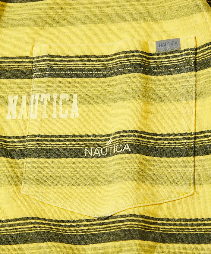 NAUTICA Garment Pigment Dyed Hidden Logo Multi Border S/S Tee / 條紋短袖T恤