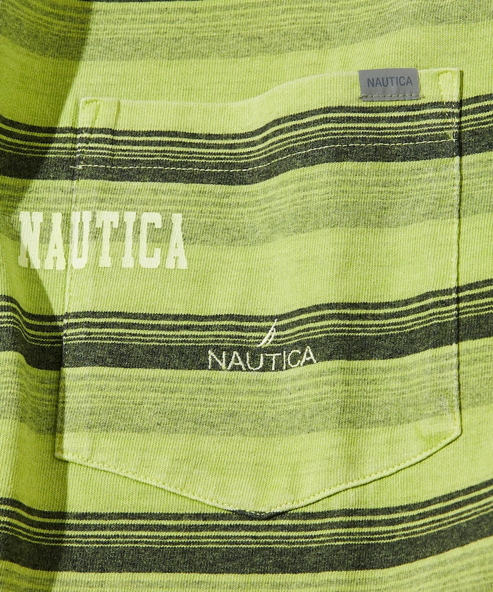 NAUTICA Garment Pigment Dyed Hidden Logo Multi Border S/S Tee / 條紋短袖T恤
