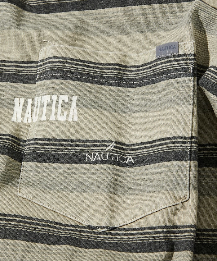 NAUTICA Garment Pigment Dyed Hidden Logo Multi Border S/S Tee / 條紋短袖T恤