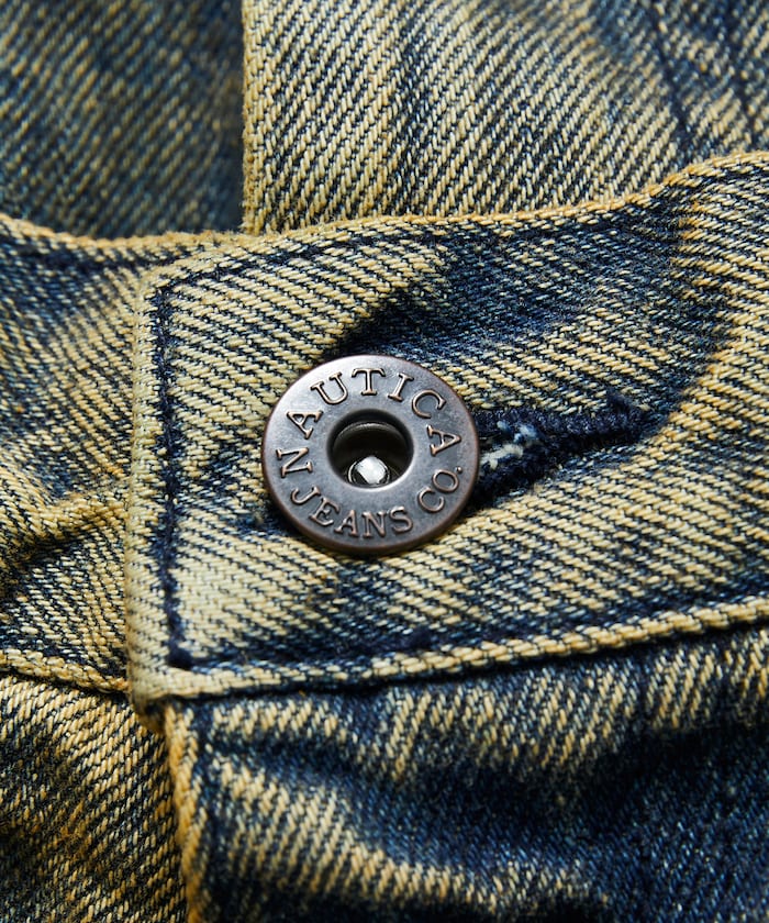 NAUTICA Double Waist Distressed Baggy Curve Denim / 牛仔褲