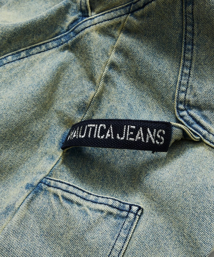 NAUTICA Double Waist Distressed Baggy Curve Denim / 牛仔褲