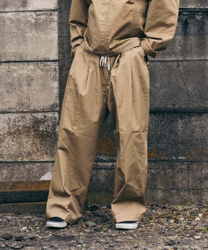 RED KAP 別注 SMU PT-38 2TUCK BAGGY WIDE TWILL PANTS / 別注寬版雙褶厚斜紋工作圓筒長褲