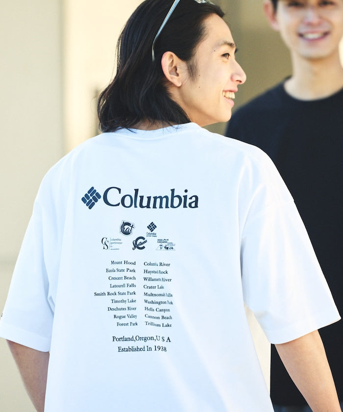 Columbia × FREAK'S STORE / 別注字樣背印吸濕快乾T恤