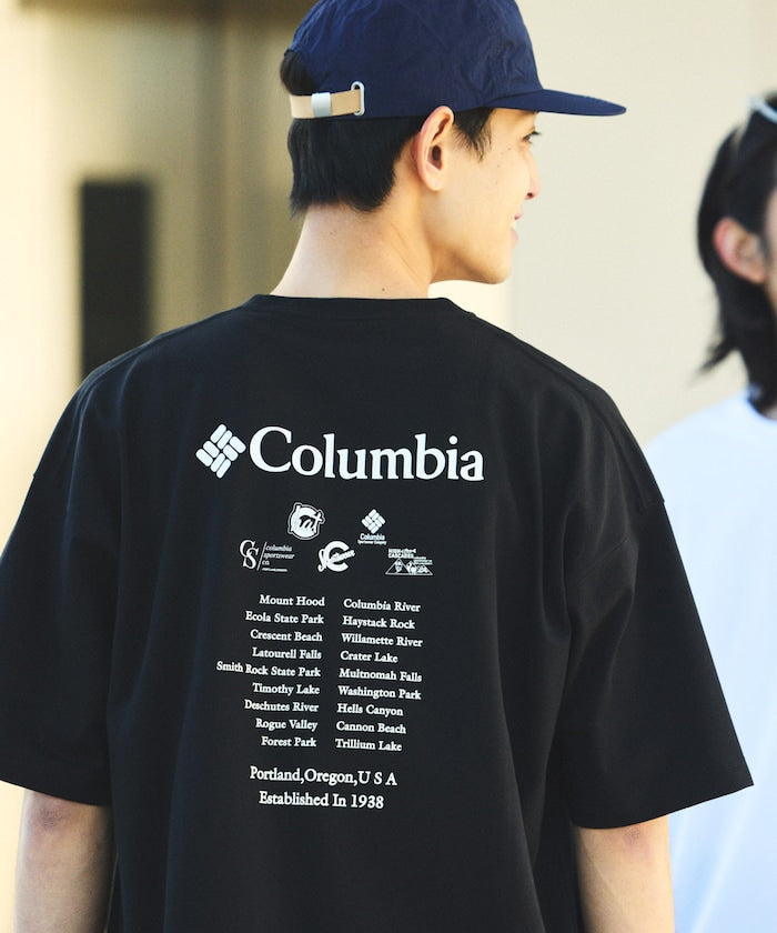Columbia × FREAK'S STORE / 別注字樣背印吸濕快乾T恤