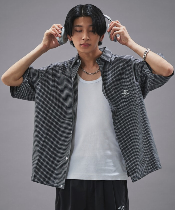 UMBRO / 別注 刺繡格紋襯衫