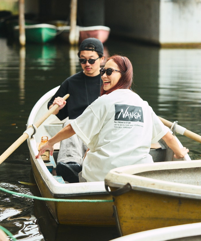 NANGA 別注 刺繍 ECO HYBRID LOGO TEE / 大LOGO 短袖T恤