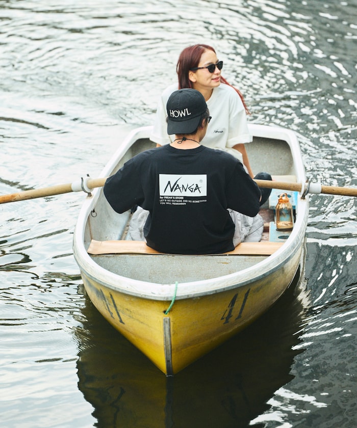 NANGA 別注 刺繍 ECO HYBRID LOGO TEE / 大LOGO 短袖T恤