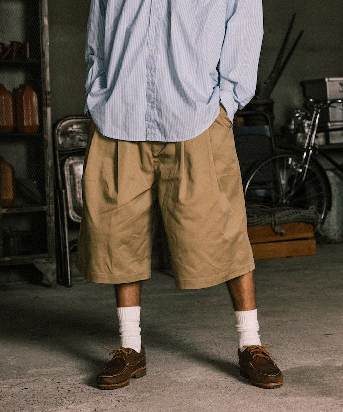 RED KAP × FREAK’S STORE  別注 2TUCK BAGGY WIDE TWILL SHORTS PANTS / 雙褶寬版斜紋短褲