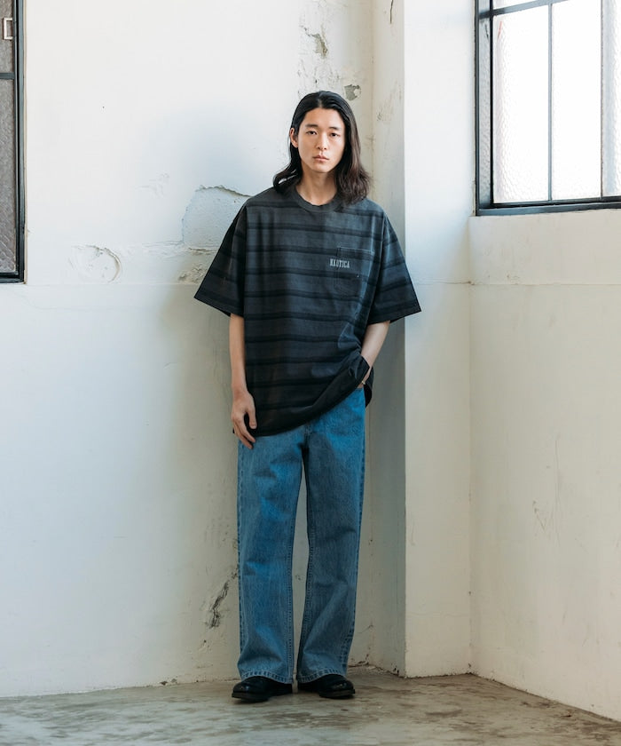 NAUTICA Garment Pigment Dyed Hidden Logo Multi Border S/S Tee / 條紋短袖T恤