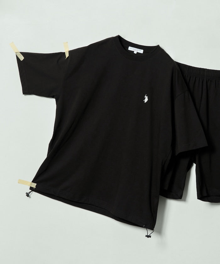 U.S. POLO ASSN. / 涼感刺繡短袖T恤＋短褲 套裝組
