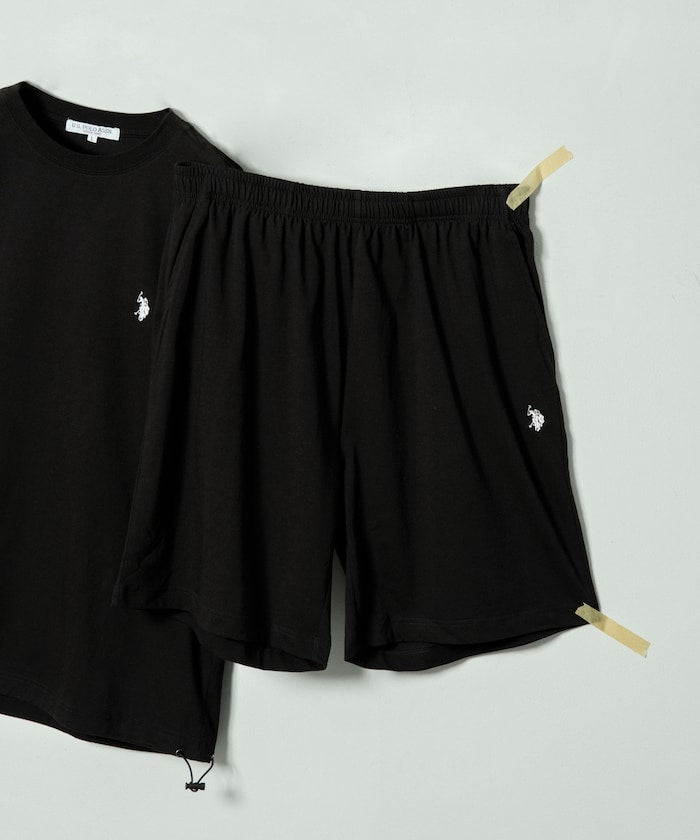 U.S. POLO ASSN. / 涼感刺繡短袖T恤＋短褲 套裝組