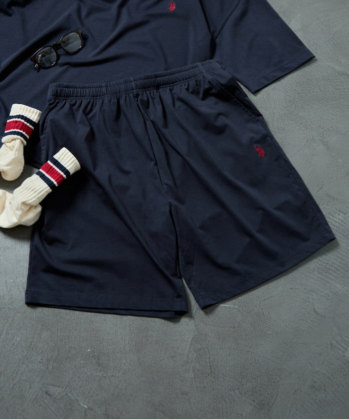 U.S. POLO ASSN. / 涼感刺繡短袖T恤＋短褲 套裝組