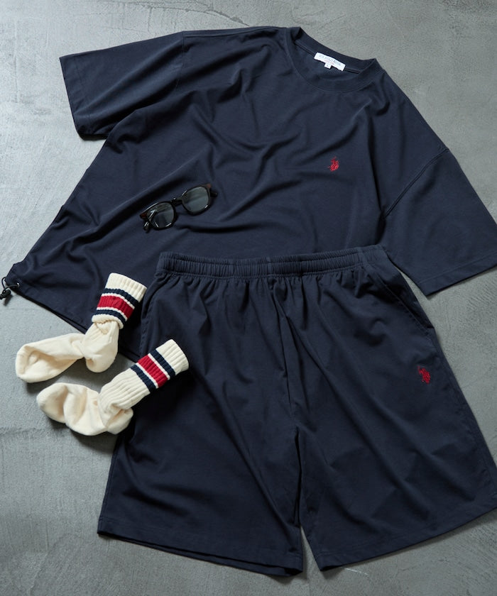 U.S. POLO ASSN. / 涼感刺繡短袖T恤＋短褲 套裝組