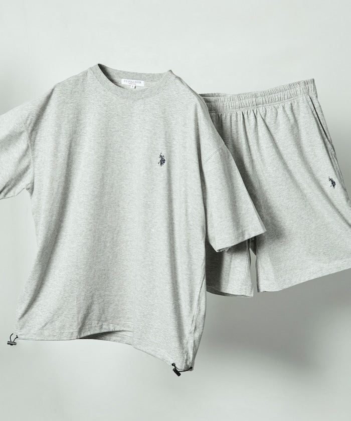 U.S. POLO ASSN. / 涼感刺繡短袖T恤＋短褲 套裝組