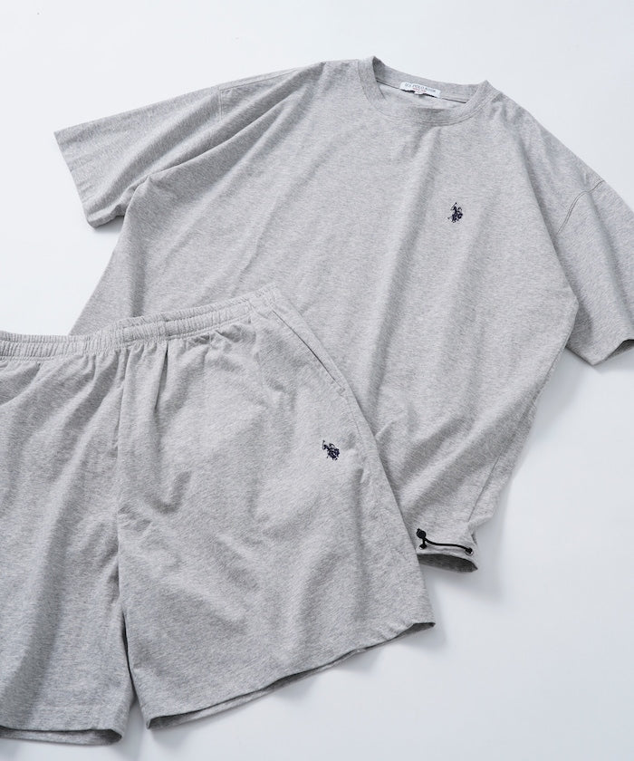 U.S. POLO ASSN. / 涼感刺繡短袖T恤＋短褲 套裝組