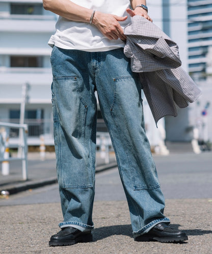 FREAK’S STORE / 雙膝剪接  直筒牛仔褲