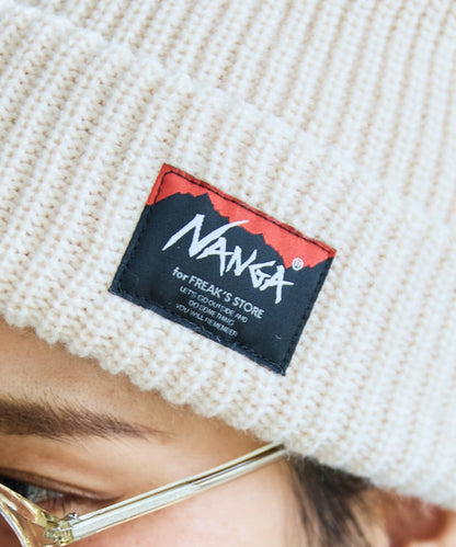 NANGA × FREAK'S STORE / BOX LOGO BULKY BEANIE 厚針織毛帽 *11月上旬出貨