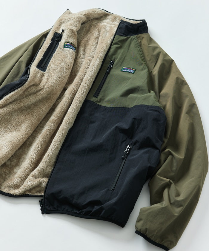 FREAK’S STORE / 寬鬆剪裁 尼龍 × 羊羔絨 雙面穿外套