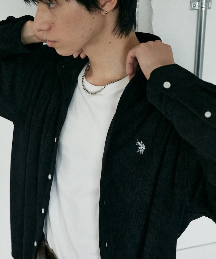 U.S. POLO ASSN. / 刺繡 寬版 燈芯絨 襯衫