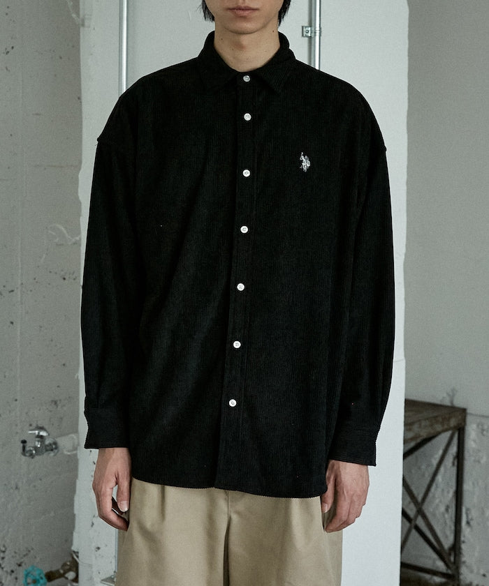 U.S. POLO ASSN. / 刺繡 寬版 燈芯絨 襯衫