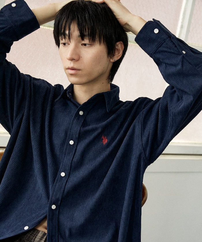 U.S. POLO ASSN. / 刺繡 寬版 燈芯絨 襯衫