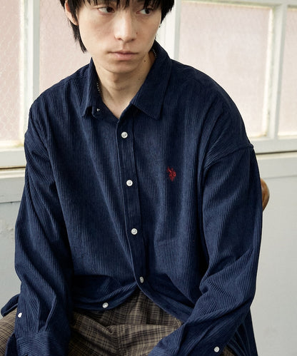 U.S. POLO ASSN. / 刺繡 寬版 燈芯絨 襯衫