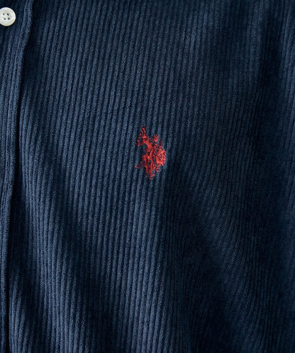 U.S. POLO ASSN. / 刺繡 寬版 燈芯絨 襯衫