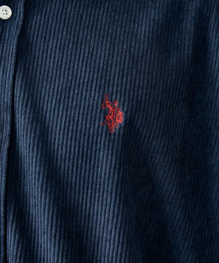 U.S. POLO ASSN. / 刺繡 寬版 燈芯絨 襯衫