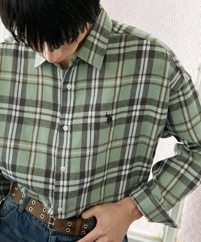 U.S. POLO ASSN. / 柔絨格紋襯衫