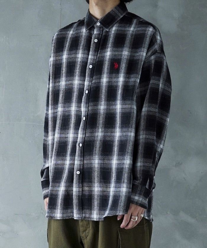 U.S. POLO ASSN. / 柔絨格紋襯衫