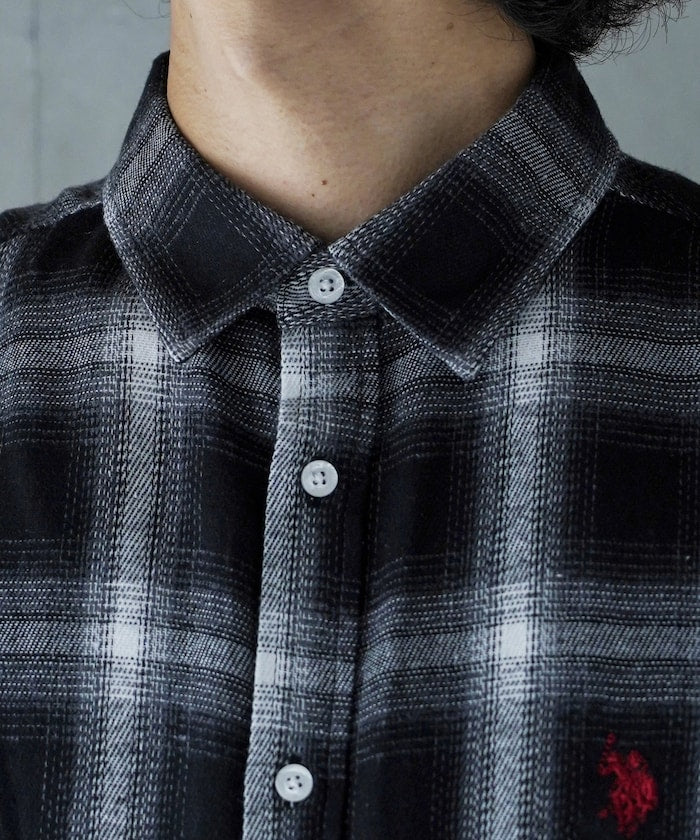 U.S. POLO ASSN. / 柔絨格紋襯衫
