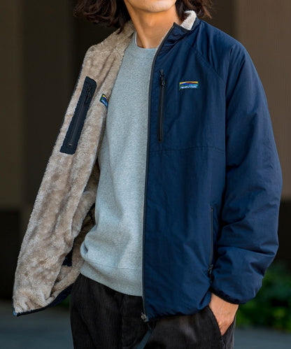 FREAK’S STORE / 寬鬆剪裁 尼龍 × 羊羔絨 雙面穿外套